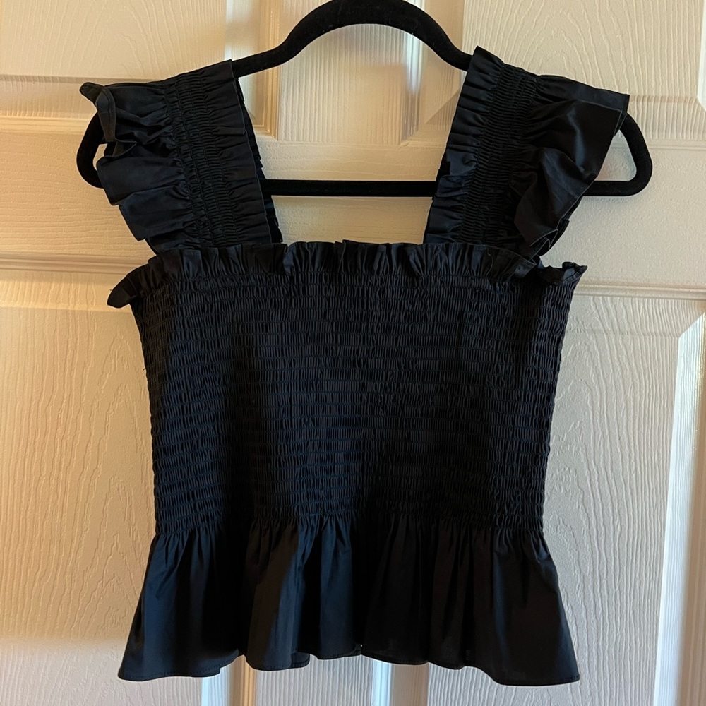 Hill House Black Poplin Nap Dress Top
